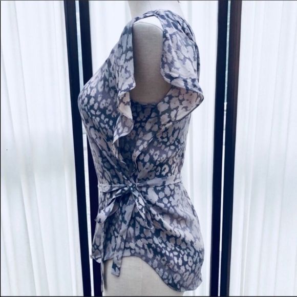 Rebecca Taylor One Shoulder Animal Print Top - Picture 2 of 6